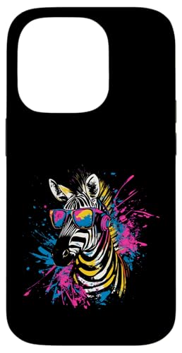 Splash Art Streifenpferd Musik Wildpferd Kopfhörer Zebra Hülle für iPhone 14 Pro von Aesthetic Art Zebra Streifenpferd Liebhaber Design