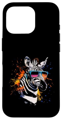 Splash Art Streifenpferd Musik Wildpferd Kopfhörer Zebra Hülle für iPhone 16 Pro von Aesthetic Art Zebra Streifenpferd Liebhaber Design