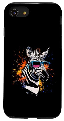 Splash Art Streifenpferd Musik Wildpferd Kopfhörer Zebra Hülle für iPhone SE (2020) / 7 / 8 von Aesthetic Art Zebra Streifenpferd Liebhaber Design