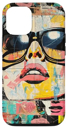 Hülle für iPhone 13 Pro Fashion Girl Face Sonnenbrille Art News Print Collage Magazin von Aesthetic Boho Fantasy Designs