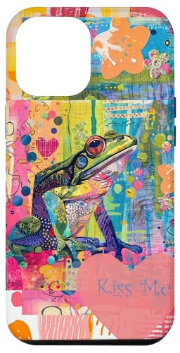 Hülle für iPhone 13 Pro Max Süßer Frosch Kiss Me Collage Froggy Love von Aesthetic Boho Fantasy Designs