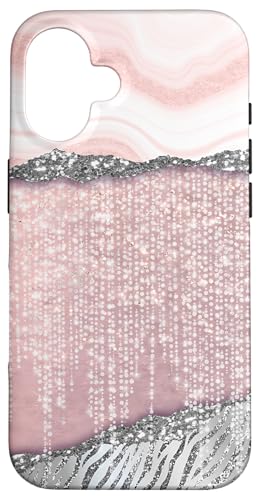 Hülle für iPhone 16 Rosa / Grau Tropfende Streusel Tiermuster von Aesthetic Boho Fantasy Designs