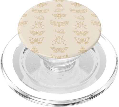 Beige Hellbraun Neutral Motten Käfer Schnecken Muster PopSockets PopGrip für MagSafe von Aesthetic Boho Fantasy Patterns Designs