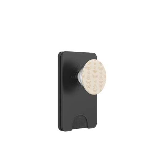 Beige Hellbraun Neutral Motten Käfer Schnecken Muster PopSockets PopWallet für MagSafe von Aesthetic Boho Fantasy Patterns Designs