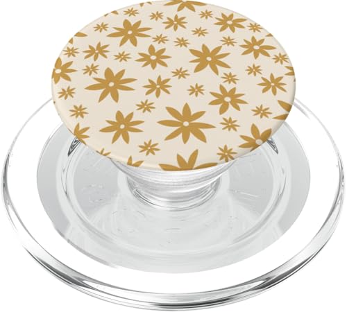 Beige Tan Neutral Modern Blumenmuster PopSockets PopGrip für MagSafe von Aesthetic Boho Fantasy Patterns Designs