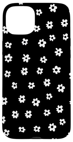 Hülle für iPhone 15 Plus Weiß Schwarz Ditsy Blumen Blumenmuster von Aesthetic Boho Fantasy Patterns Designs