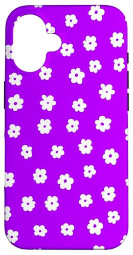 Hülle für iPhone 16 Lila Weiß Ditsy Blumen Blumenmuster von Aesthetic Boho Fantasy Patterns Designs