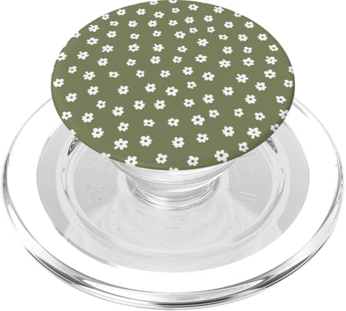 Olivweiß Ditsy Blumen Blumenmuster PopSockets PopGrip für MagSafe von Aesthetic Boho Fantasy Patterns Designs