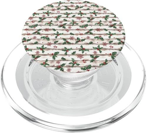 Cute Xmas Mistletoe Shabby Chic Pattern Aesthetic Christmas PopSockets PopGrip für MagSafe von Aesthetic Christmas Decor For Women By MiGiLaMo