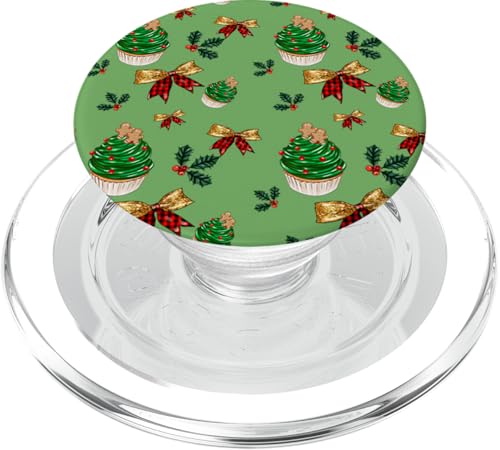 Red White Green Christmas Muffin For Girls Gingerbread Man PopSockets PopGrip für MagSafe von Aesthetic Christmas Decor For Women By MiGiLaMo