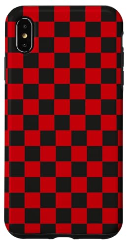 Hülle für iPhone XS Max Schachbrett Aesthetic Schwarz Rot Retro Vintage Geometrisch von Aesthetic Designs HHWCo.