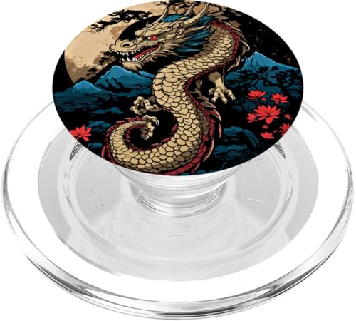 Japanischer Drache Aesthetic Japan Style Streetwear Drachen PopSockets PopGrip für MagSafe von Aesthetic Japanese Drache Asia Streetwear Japan