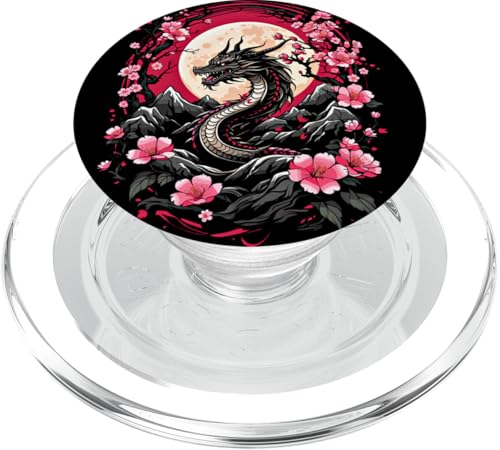 Japanischer Drache Aesthetic Japan Style Streetwear Drachen PopSockets PopGrip für MagSafe von Aesthetic Japanese Drache Asia Streetwear Japan