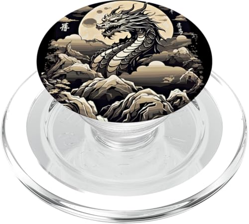 Japanischer Drache Aesthetic Japan Style Streetwear Drachen PopSockets PopGrip für MagSafe von Aesthetic Japanese Drache Asia Streetwear Japan