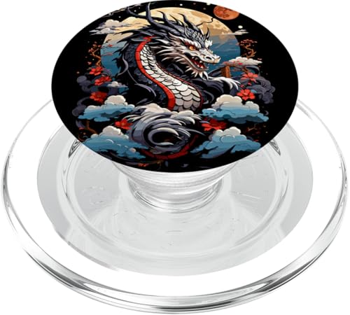 Japanischer Drache Aesthetic Japan Style Streetwear Drachen PopSockets PopGrip für MagSafe von Aesthetic Japanese Drache Asia Streetwear Japan