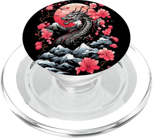 Japanischer Drache Aesthetic Japan Style Streetwear Drachen PopSockets PopGrip für MagSafe von Aesthetic Japanese Drache Asia Streetwear Japan