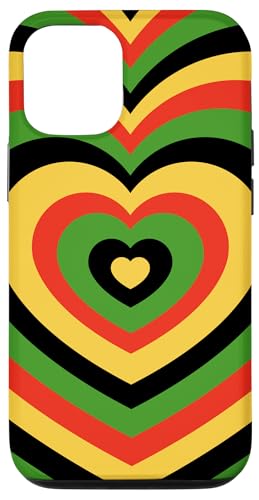 Hülle für iPhone 12/12 Pro Ästhetische Pfanne mit afrikanischer Flagge, Kaffee, Latte, Herz, Kaffeebraun von Aesthetic Latte Heart