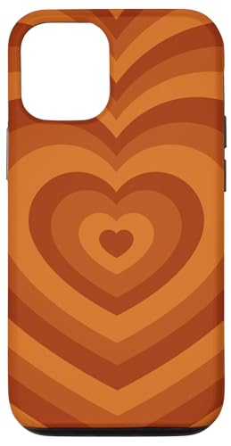 Hülle für iPhone 14 Ästhetische Brunt Orange Kaffee Latte Love Heart Girly von Aesthetic Latte Heart
