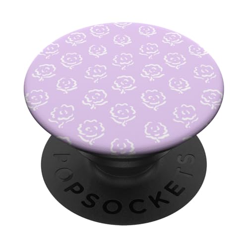 Adrettes malvenfarbenes Blumenmuster, handbemalt PopSockets mit austauschbarem PopGrip von Aesthetic Patterns