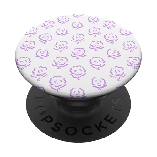 Adrettes malvenfarbenes Blumenmuster, handbemalt PopSockets mit austauschbarem PopGrip von Aesthetic Patterns