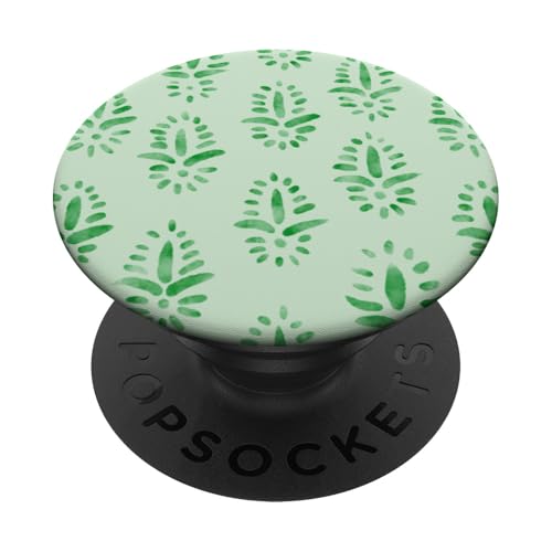 Grünes adrettes Blumenmuster in Aquarell PopSockets mit austauschbarem PopGrip von Aesthetic Patterns