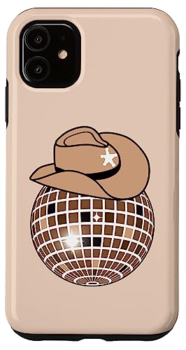 Hülle für iPhone 11 Cowboyhut Discokugel hellbraun Cowgirl von Aesthetic Patterns