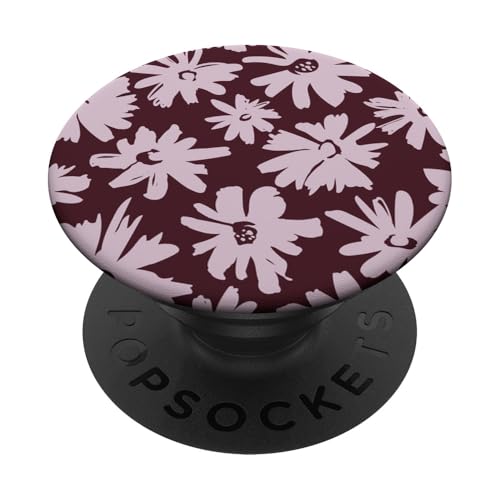 Rot Kastanienbraun und Rosa Blumenmuster Gänseblümchenmuster PopSockets mit austauschbarem PopGrip von Aesthetic Patterns