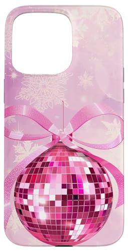 Hülle für iPhone 15 Pro Max Ästhetische Discokugel rosa Schleife Weihnachtsdekoration Kokette von Aesthetic Preppy Disco Ball Festive Holiday