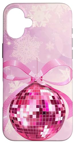 Hülle für iPhone 16 Plus Ästhetische Discokugel rosa Schleife Weihnachtsdekoration Kokette von Aesthetic Preppy Disco Ball Festive Holiday