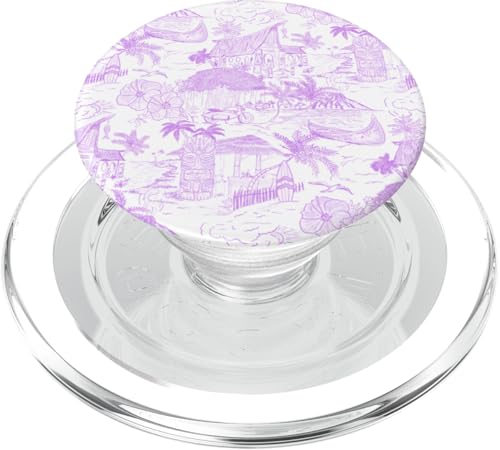 Preppy Hawaiian Vacation Toile in Pastellmalve, Ich liebe Hawaii PopSockets PopGrip für MagSafe von Aesthetic Toile Patterns