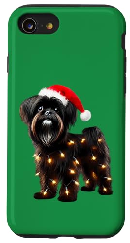 Hülle für iPhone SE (2020) / 7 / 8 Affenpinscher Hund Weihnachtsmannmütze Weihnachtsbeleuchtung Besitzer Mama Papa von Affenpinscher Dog Christmas Products