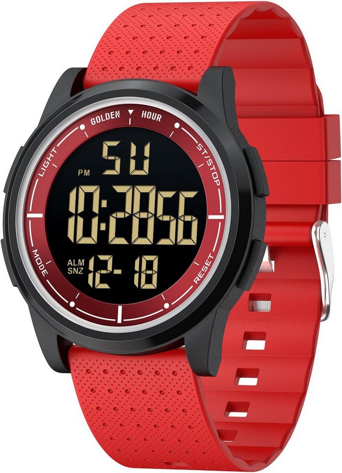 Affute für Herren & Damen Minimalistisch Sport Watch, mi t5ATM Schwimmen Digital wasserdichte Ultra-Dünne Weitwinkel-Display von Affute