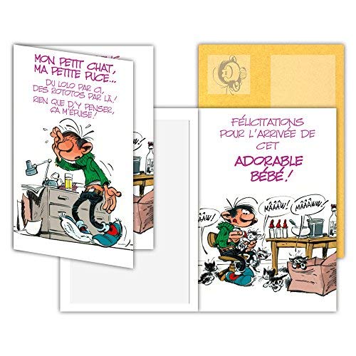 Gaston Lagaffe glct-0131 Karte Geburt Herzlichen Glückwunsch mit Motive Baby Jungen/Mädchen/Papa/Mama/Humor/Glück von Afie