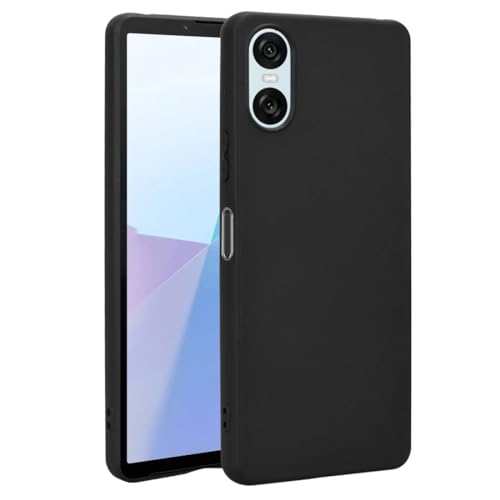 Afikyutu Handyhülle Kompatibel mit Sony Xperia 10 VI Hülle, Thin Case Premium Kohlefaser Material Design Silikon Flexible Stoßfeste Schutzhülle, Schwarz von Afikyutu