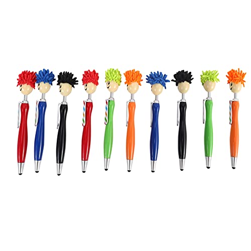 Aflytep 10 StüCke Mopp Topper Stifte Bildschirm Reiniger Stylus Stifte 3-In-1 Stylus Stift Staubtuch für Kinder und Erwachsene von Aflytep