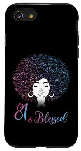 Hülle für iPhone SE (2020) / 7 / 8 81 & Blessed Black Queen Afro Hair Black Women 81 Birthday von African American Women's Birthday Celebration