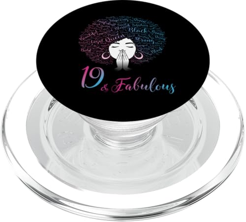 19 & Fabulous Black Queen Afro Hair zum 19. Geburtstag PopSockets PopGrip für MagSafe von African American Women's Fabulous Birthday