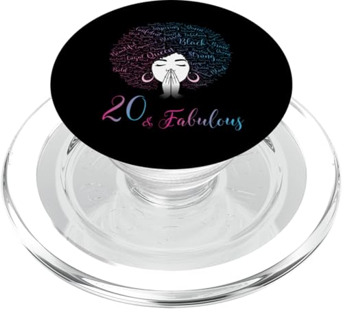 20 & Fabulous Black Queen Afro Hair zum 20. Geburtstag PopSockets PopGrip für MagSafe von African American Women's Fabulous Birthday