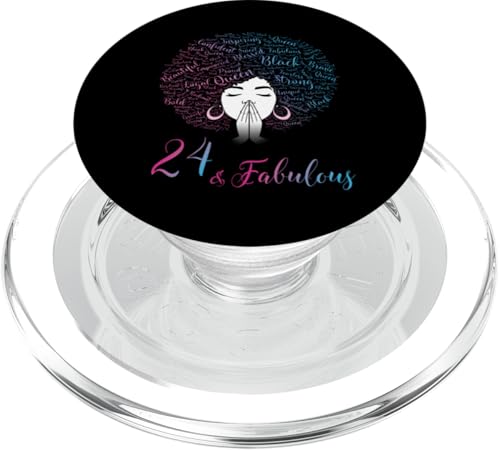 24 & Fabulous Black Queen Afro Hair 24. Geburtstag PopSockets PopGrip für MagSafe von African American Women's Fabulous Birthday