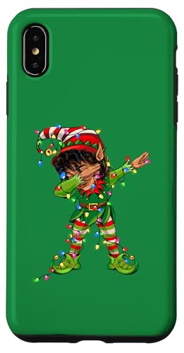 Hülle für iPhone XS Max Süße afrikanische Weihnachtsbeleuchtung mit Elfenmotiv, Schwarz von African Dabbing Elf