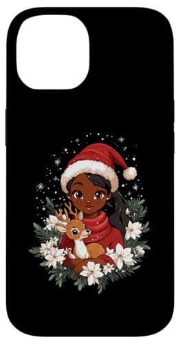 Hülle für iPhone 14 Weihnachten Frauen Rentier Deko Afrikanische Weihnachtsfrau von Afrikanische Weihnachtsfrau Damen Weihnachten Deko