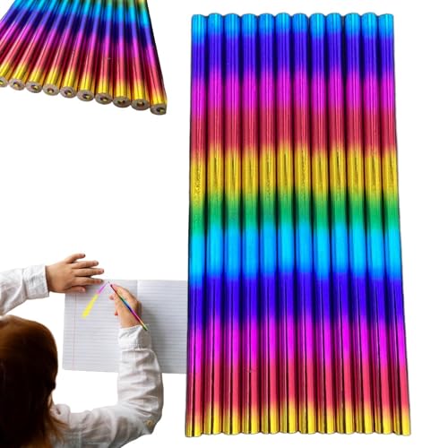 Afurl Mehrfarbige Bleistifte,Regenbogen-Buntstift - 4 Color-in-1-Regenbogenstifte für Kinder 12X,Lustige Bleistifte, süßes Zeichenset für Erwachsene und Kinder, professionelles Kunstzubehör zum von Afurl