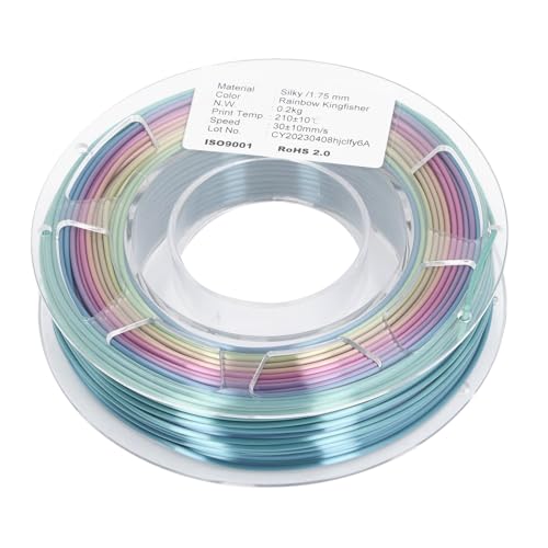 3D-Drucker-Filament, 1,75 mm 3D-Drucker, PLA-Filament, Regenbogen-Farbverlaufs-Drucker-Filament für ANYCUBIC, 200 g von Agatige