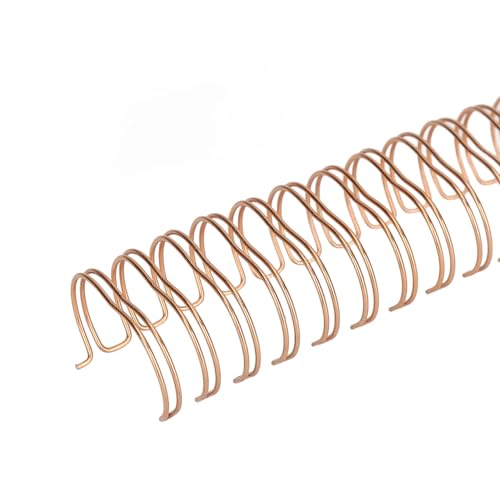 50Pcs Spiral Binding Coils, Dia 19mm 3/4in 34 Teeth 3:1 Ratio 180 Sheet Capacity Nylon Coated Iron for A4 Paper for Students and Coworkers (Rose Gold) von Agatige