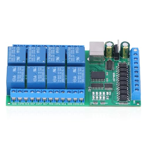 8 Kanäle Relay Shield Modul, Input Output Multifunktionale USB-Relais IO Port Collector UART Serial Port Switch Board mit AT-Befehlen UD74B08 DC 12V von Agatige