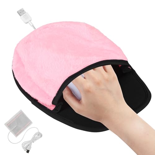 USB -beheizte Maus -Pad, weiche Plüsch -Desktop -Mausheizungsheizung beheizte Schreibtischpadsschischheizung Handwärmer für Männer und Frauen Büro Home Computer Laptop Accessoires, 29 x 22 cm von Agatige