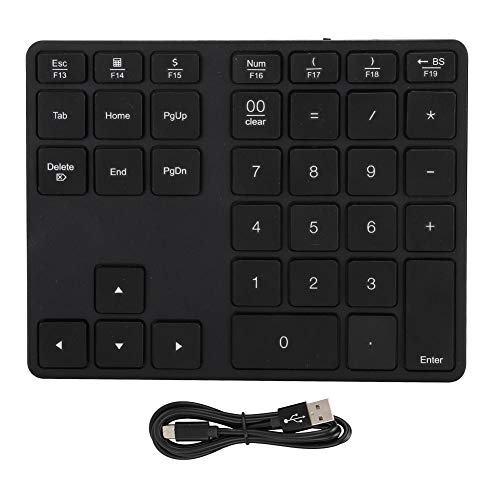 Wireless Ziffernblock, 5,6x4,5x0,35 Zoll 35 Tasten Bluetooth 5.0 Wireless Number Pad USB Wiederaufladbare Tastatur Ultraflache Aluminiumlegierung Zehnertastatur für PC Laptop Phone Pad, 8-10m Reich von Agatige