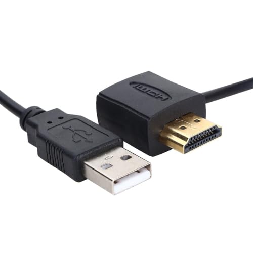 hdmi kabel verlängerung, HDMI-Verlängerungskabel, Stecker-zu-Buchse-Adapter, HDMI-Adapter-Anschluss, 50 Cm, USB 2.0-Ladegerät, Netzteilkabel, HDMI-Kabel Für TV-Stick, DVD, HDTV, LCD-HD-Fernseher von Agatige