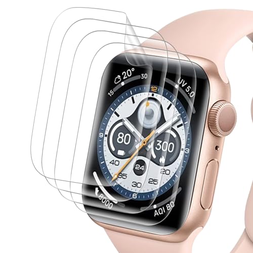 Agedate für Panzerglas für Apple Watch 4/5/6/se 40mm, 4 Stück Anti-Kratze Panzerfolie Kompatibel mit Apple Watch SE 40mm Schutzfolie, Ultra-Klar TPU Displayschutz für Apple Watch 6 40mm von Agedate