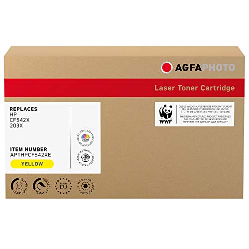 AgfaPhoto Laser Toner ersetzt HP CF542X; 203X, 2500 Seiten, gelb (für die Verwendung in HP CLJ Pro MFP M280) von AgfaPhoto